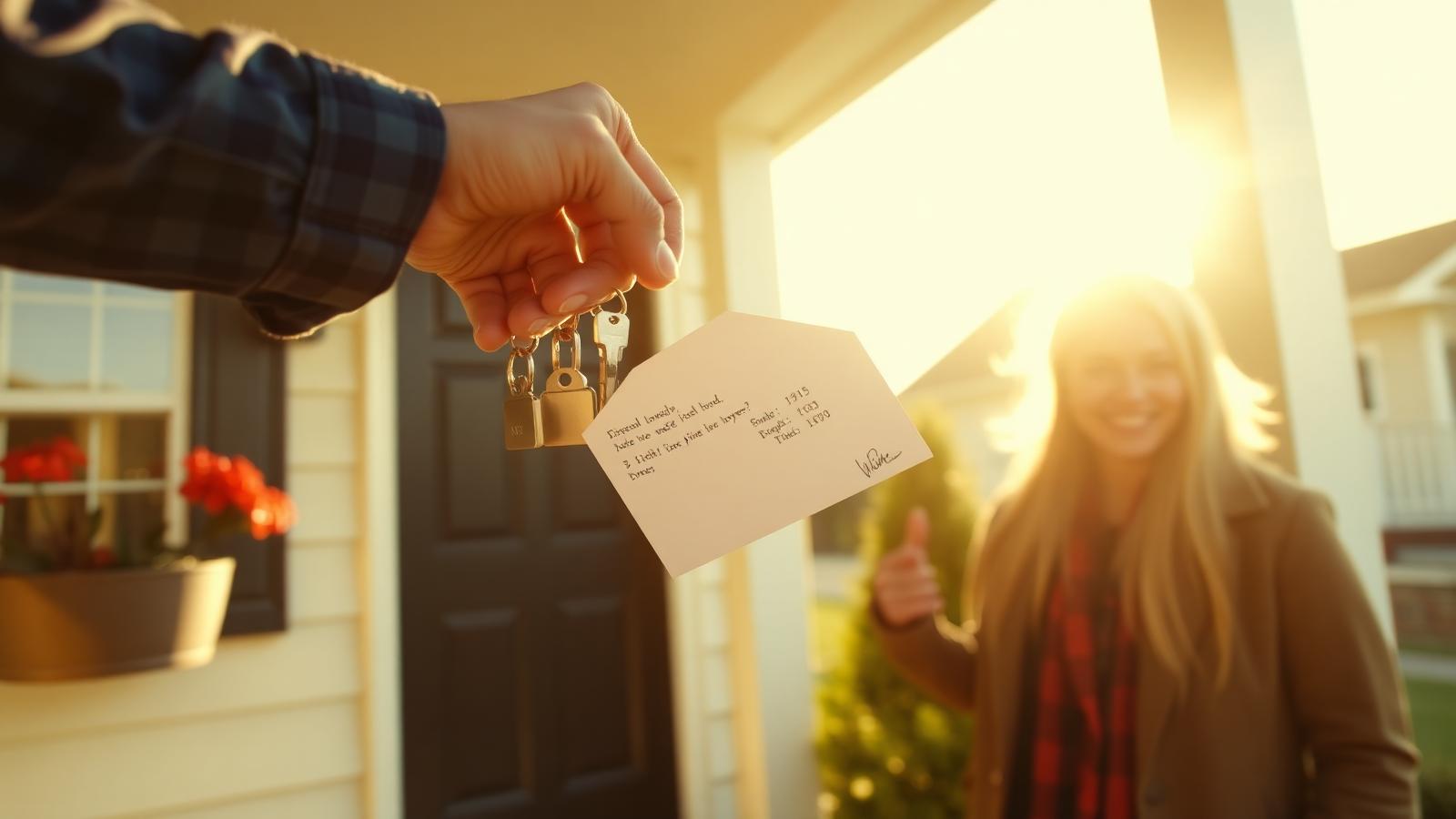 State veteran home loan benefits Veteran family receiving state veteran home loan benefit paperwork and house keys